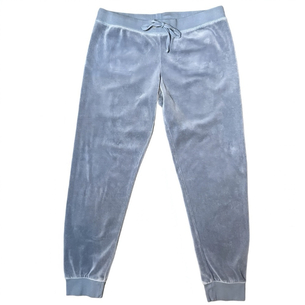 Juicy Couture Velour Track Pants Blue Y2K Joggers Lounge Sweatpants Women M